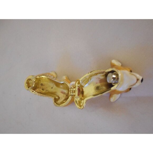 Chihuahua Dog Pewter Enamel Bejeweled Hinged Miniature Trinket Box EUC #1 - Picture 6 of 6